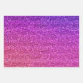 Funkelnd Lila und rosafarbener Glitzer  Geschenkpapier Set (Vorderseite)