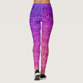 Funkelnd Lila und rosafarbener Glitzer Leggings (Rückseite)