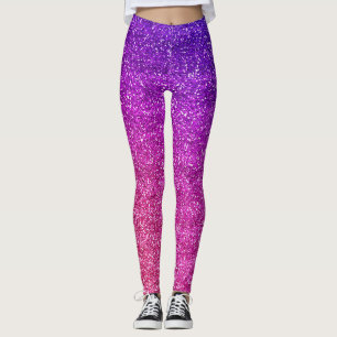Funkelnd Lila und rosafarbener Glitzer Leggings