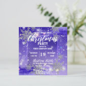 Funkelnd Lila Winter Firmenweihnachtsfest Party Einladung (Stehend Vorderseite)