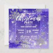 Funkelnd Lila Winter Firmenweihnachtsfest Party Einladung (Vorderseite)