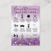 Funkelnd Lilac Lila Glitzer Brows Aftercare-Symbol Visitenkarte (Vorderseite)