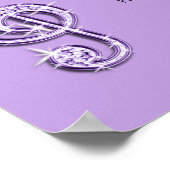 Funkelnd Lilac Treble Clements Hochzeitskarte Poster (Ecke)
