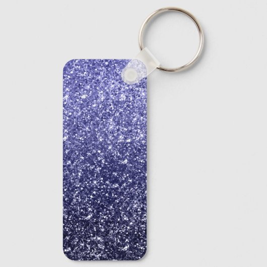Funkelnd Luxury Navy Blue Ombre Glitzer Schlüsselanhänger (Rückseite)