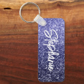 Funkelnd Luxury Navy Blue Ombre Glitzer Schlüsselanhänger (Vorderseite)