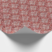 Funkelnd Luxus Damask & Glitzer - Rot Geschenkpapier (Ecke)