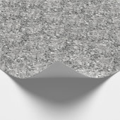 Funkelnd Luxus Damask & Glitzer - Silber Geschenkpapier (Ecke)