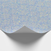 Funkelnd Luxus-Damast & Glitzer - Light Blue Geschenkpapier (Ecke)
