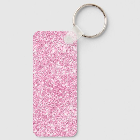 Funkelnd Luxus Light Pink Glitzer Schlüsselanhänger (Rückseite)
