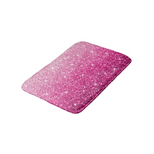 Funkelnd Luxus pink Gradient Badematte (Schrägansicht)