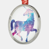 Funkelnd magischer Unicorn Silbernes Ornament (Links)
