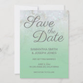 Funkelnd Marmor Mint Green Ombre Save the Date Einladung (Vorderseite)
