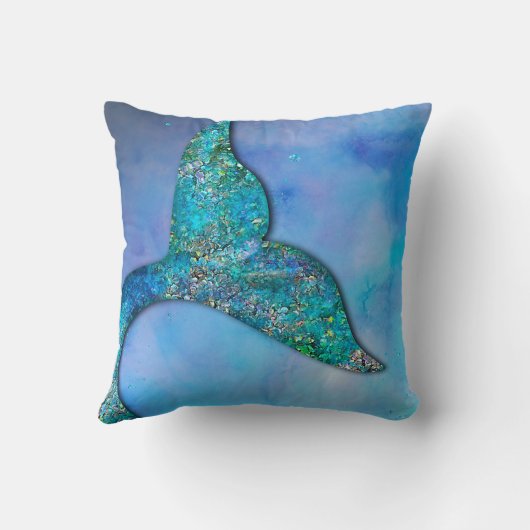 Funkelnd Meerjungfrau Fin Schwanz verzaubert Kissen (Rückseite)