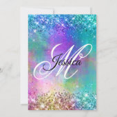 Funkelnd Meerjungfrau Glitzer Foil 30. Geburtstag Einladung (Rückseite)