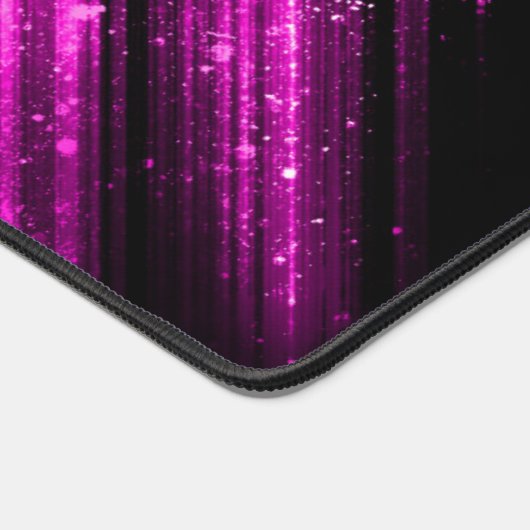 Funkelnd Metall, heißer Nebel, rosa, Zickzack Schreibtischunterlage (Ecke)