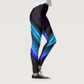 Funkelnd metallische blaue lila Galaxie-Zickzack L Leggings (Rechts)