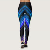 Funkelnd metallische blaue lila Galaxie-Zickzack L Leggings (Rückseite)