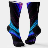 Funkelnd metallische blaue lila Galaxie-Zickzack L Socken (Gewinkelt)