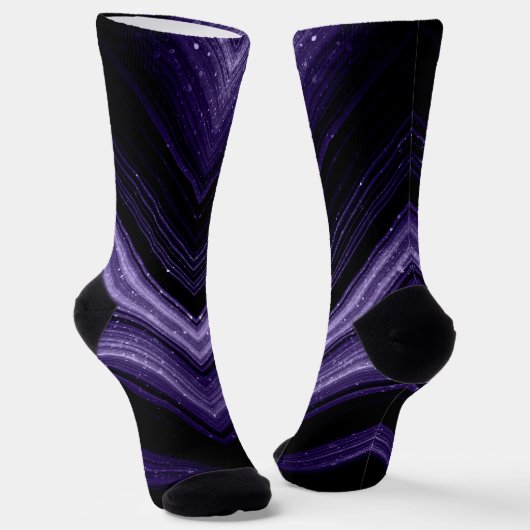 Funkelnd metallische ultraviolette Galaxie Zickzac Socken (Gewinkelt)