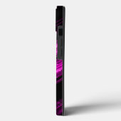 Funkelnd metallisches heißrosa Magenta Zickzack Mo Case-Mate iPhone Hülle (Rückseite / Links)