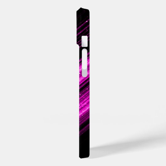 Funkelnd metallisches, heißrosa, Zickzack Monogram Case-Mate iPhone Hülle (Rückseite / Links)