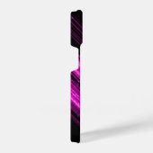 Funkelnd metallisches, heißrosa, Zickzack Monogram iPhone Hülle (Rechte Seite)