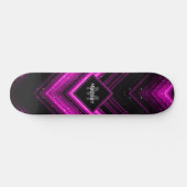 Funkelnd metallisches, heißrosa, Zickzack Monogram Skateboard (Horizontal)