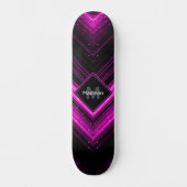 Funkelnd metallisches, heißrosa, Zickzack Monogram Skateboard (Vorderseite)