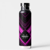 Funkelnd metallisches, heißrosa, Zickzack Monogram Trinkflasche (Links)