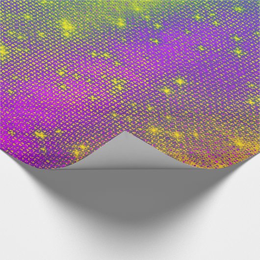 Funkelnd Miami Bright Sequin Bamboo Lila Pink Geschenkpapier (Ecke)
