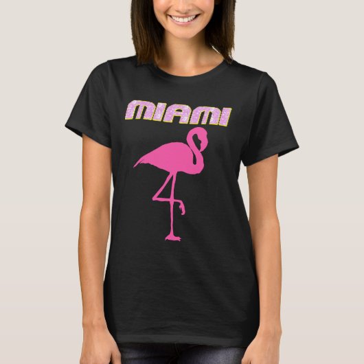 Funkelnd MIAMI Florida Rosa Flamingo T - Shirt (Vorderseite)