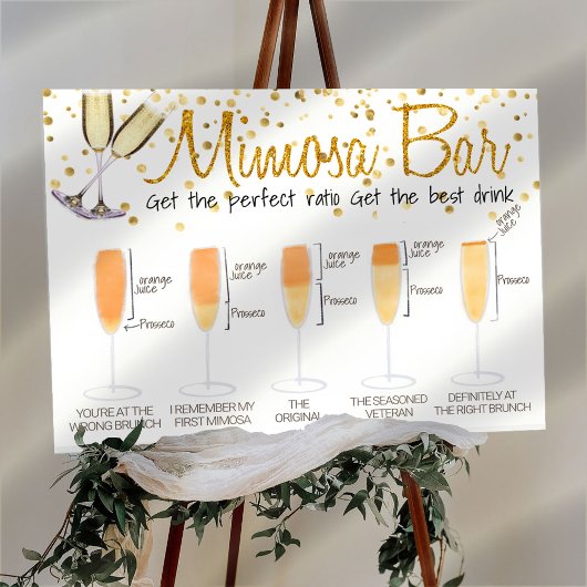 Funkelnd Mimosa Bar Bridal Brunch Zeichen Poster