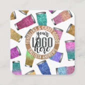 Funkelnd Modern Glitzer Tumbler Crafter Logo Quadratische Visitenkarte (Vorderseite)