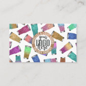 Funkelnd Modern Glitzer Tumbler Crafter Logo Visitenkarte (Vorderseite)