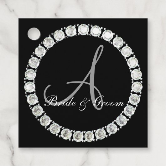 Funkelnd Monogramm A anpassbar Geschenkanhänger (Vorderseite)