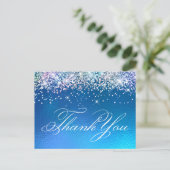 Funkelnd Multi-Glitzer Ocean Ombre Foil Vielen Dan Postkarte (Stehend Vorderseite)
