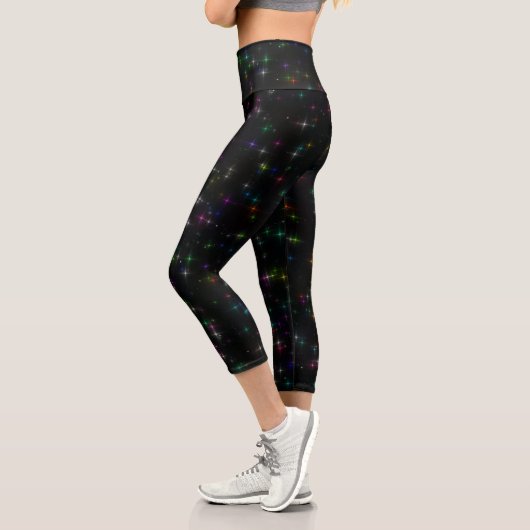 Funkelnd Multicolor-Sterne Capri Leggings (Links)