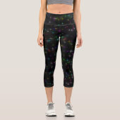 Funkelnd Multicolor-Sterne Capri Leggings (Vorderseite)