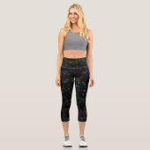 Funkelnd Multicolor-Sterne Capri Leggings (Vorderseite)