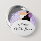 Funkelnd Mutter des Bräutigam-Knopfes/des Buttons (Vorne & Hinten)