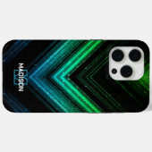 Funkelnd Neon aqua grün Zickzack Monogram Case-Mate iPhone Hülle (Rückseite (Horizontal))