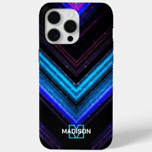 Funkelnd Neonaqua Zickzack Monogram Case-Mate iPhone Hülle