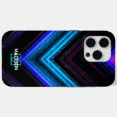 Funkelnd Neonaqua Zickzack Monogram Case-Mate iPhone Hülle (Rückseite (Horizontal))