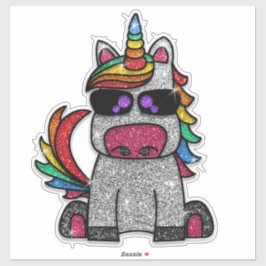 Funkelnd Niedlicher Glitzer Rainbow Unicorle Spark Aufkleber