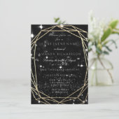 Funkelnd Night Bridal Geburtstag Black Diamond Gli Einladung (Stehend Vorderseite)