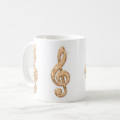 Funkelnd orange Musiknote Kaffeetasse (Vorderseite Links)