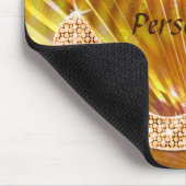 Funkelnd orange Musiknote u. Stilett-Ferse Mousepad (Ecke)