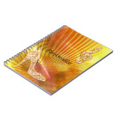 Funkelnd Orange Musiknote und Stiletto Heel Notizblock (Linke Seite)