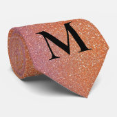 Funkelnd Orange Pink Glitzer Monogram Name Gift Krawatte (Gerollt)
