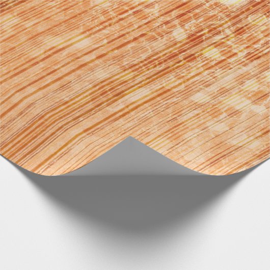 Funkelnd orangefarbener Bambusholzprint Geschenkpapier (Ecke)